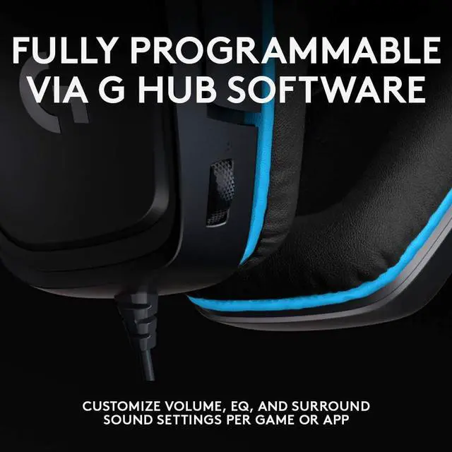 Alt view image 4 of 11 - Logitech G432 7.1 Surround Sound Gaming Headset - Stereo - Mini-phone, USB - Wired - 5 Kilo Ohm - 20 Hz - 20 kHz - Over-the-head - Binaural - Circumaural - 6.56 ft Cable - Cardioid, ...