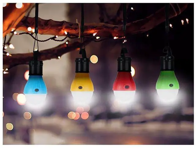 Alt view image 4 of 5 - 4 Pack Portable LED Lantern Tent Light Bulb Battery Powered Outdoor Camping Lights Led Lantern Lamp for Traveling Camping Hiking Emergency Lights (4 Colors)