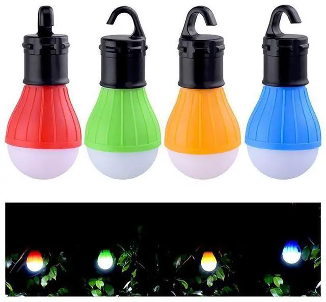 Alt view image 2 of 5 - 4 Pack Portable LED Lantern Tent Light Bulb Battery Powered Outdoor Camping Lights Led Lantern Lamp for Traveling Camping Hiking Emergency Lights (4 Colors)