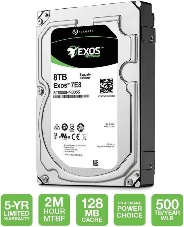 Alt view image 2 of 6 - Seagate Exos 7E8 6TB 512e SATA 256MB Cache 3.5-Inch Enterprise Hard Drive (ST6000NM0115)