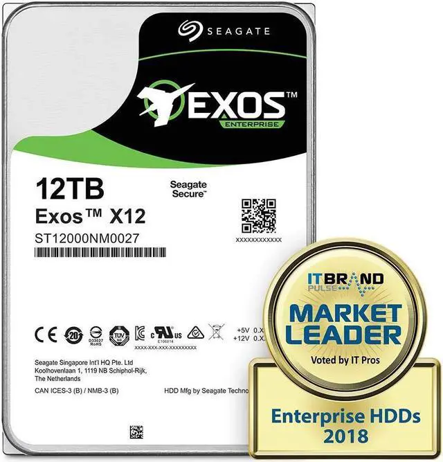 Alt view image 4 of 6 - Seagate Exos 12TB Internal Hard Drive Enterprise HDD – 3.5 Inch 6Gb/s 7200 RPM 128MB Cache for Enterprise, Data Center – Frustration Free Packaging (ST12000NM0007)