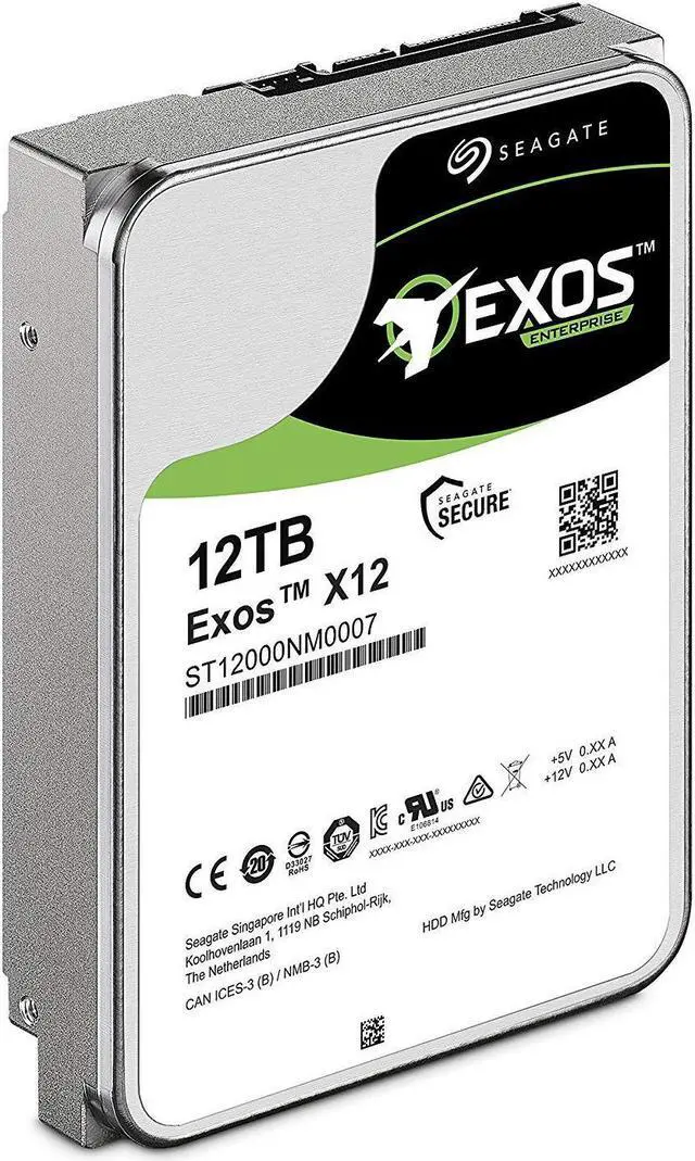 Alt view image 6 of 6 - Seagate Exos 12TB Internal Hard Drive Enterprise HDD – 3.5 Inch 6Gb/s 7200 RPM 128MB Cache for Enterprise, Data Center – Frustration Free Packaging (ST12000NM0007)