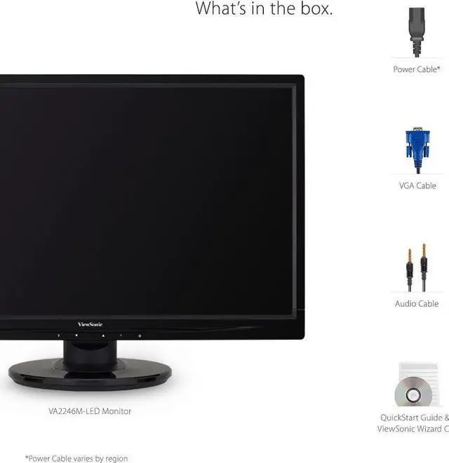 Alt view image 5 of 8 - ViewSonic VA2246M-LED 22 1080p LED Monitor DVI, VGA