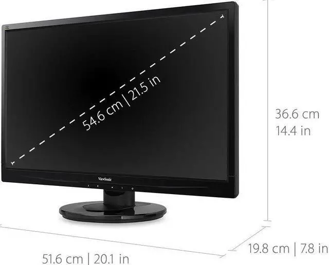 Alt view image 7 of 8 - ViewSonic VA2246M-LED 22 1080p LED Monitor DVI, VGA
