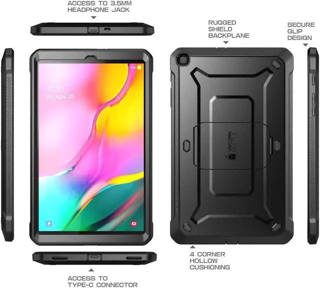 Alt view image 3 of 13 - Galaxy Tab A 10.1 inch Unicorn Beetle Pro Full-Body Case (Black)