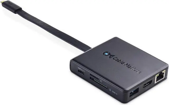 Main image of Cable Matters USB C Hub with 4K HDMI, 80W Charging, UHS-II Card Reader, 4X USB, and Gigabit Ethernet - USB-C and Thunderbolt 3 Port Compatible for Suface Pro 7, MacBook Pro, Dell XPS and More