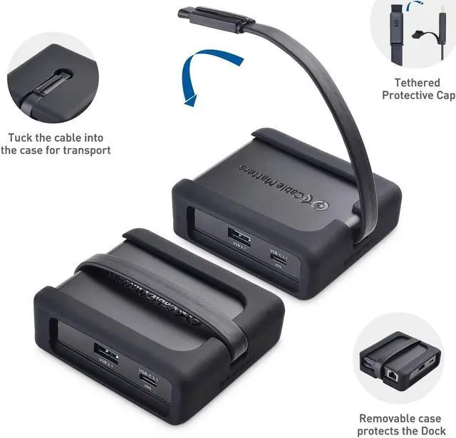 Alt view image 3 of 8 - Cable Matters USB C Hub with 4K HDMI, 80W Charging, UHS-II Card Reader, 4X USB, and Gigabit Ethernet - USB-C and Thunderbolt 3 Port Compatible for Suface Pro 7, MacBook Pro, Dell XPS and More