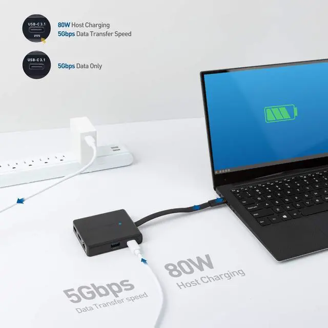Alt view image 5 of 8 - Cable Matters USB C Hub with 4K HDMI, 80W Charging, UHS-II Card Reader, 4X USB, and Gigabit Ethernet - USB-C and Thunderbolt 3 Port Compatible for Suface Pro 7, MacBook Pro, Dell XPS and More