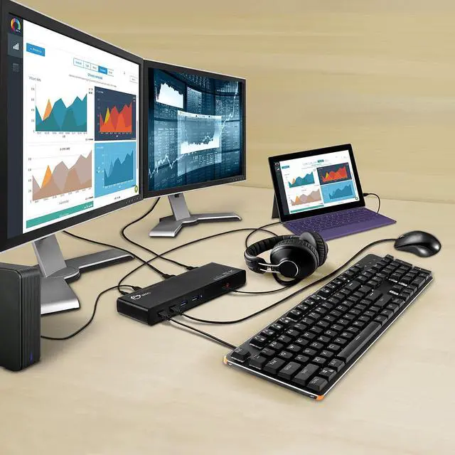 Alt view image 6 of 20 - SIIG JU-DK0411-S1 Video Dock With Usb 3.0 4K Displayport Hdmi Usb-C