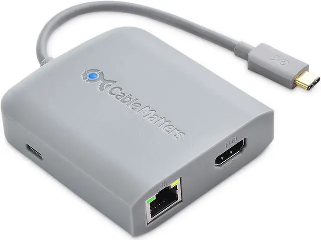 Main image of Cable Matters USB C Hub Multiport Adapter (Works With Chromebook certified) with 4K HDMI, 2x USB 2.0, 480Mbps Ethernet, and 60W PD
