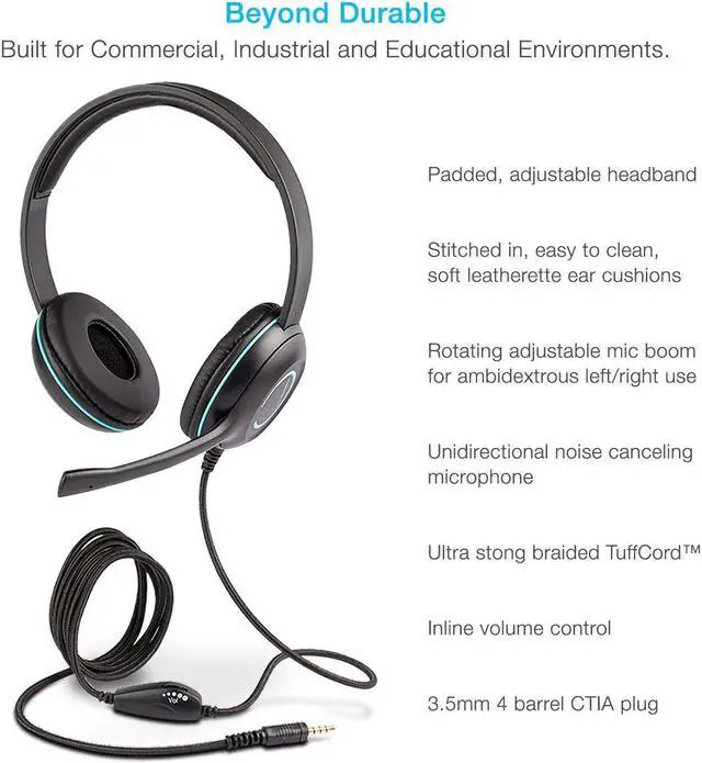 Alt view image 10 of 20 - CYBER ACOUSTICS AC-5002 Stereo headset SingleComboPlug