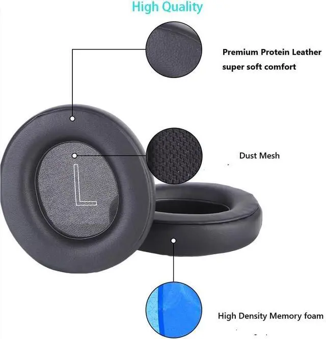 Alt view image 4 of 7 - Earpads cover Replacement for ASUS ROG Delta S, Delta II Wireless Headphones Ear Pads Cushions Soft Protein Leather Earmuffs with Noise Isolation Foam