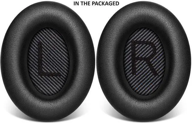 Alt view image 2 of 6 - Earpads cover Replacement for Bose QuietComfort 15 QC15 QC25 QC2 QC35 QC35-II Headphones Ear Pads Cushion Soft Protein Leather Earmuffs with with Noise Isolation Foam (Black)