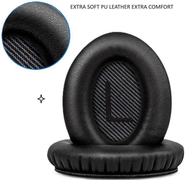 Alt view image 5 of 6 - Earpads cover Replacement for Bose QuietComfort 15 QC15 QC25 QC2 QC35 QC35-II Headphones Ear Pads Cushion Soft Protein Leather Earmuffs with with Noise Isolation Foam (Black)