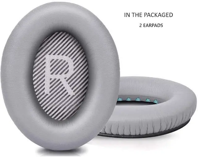 Alt view image 4 of 5 - Earpads Replacement for Bose QuietComfort 15 QC15 QC25 QC2 QC35 QC35-II Headphones Ear Pads Cushion Soft Protein Leather Earmuffs with with Noise Isolation Foam (Gray)
