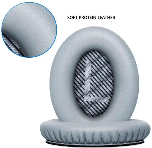 Alt view image 3 of 5 - Earpads Replacement for Bose QuietComfort 15 QC15 QC25 QC2 QC35 QC35-II Headphones Ear Pads Cushion Soft Protein Leather Earmuffs with with Noise Isolation Foam (Gray)