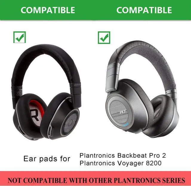 Alt view image 5 of 5 - Earpads Replacement for Plantronics BackBeat PRO2 Voyager 8200UC Headphones Ear Pads Cushions Soft Protein Leather Earmuffs with Noise Isolation Foam