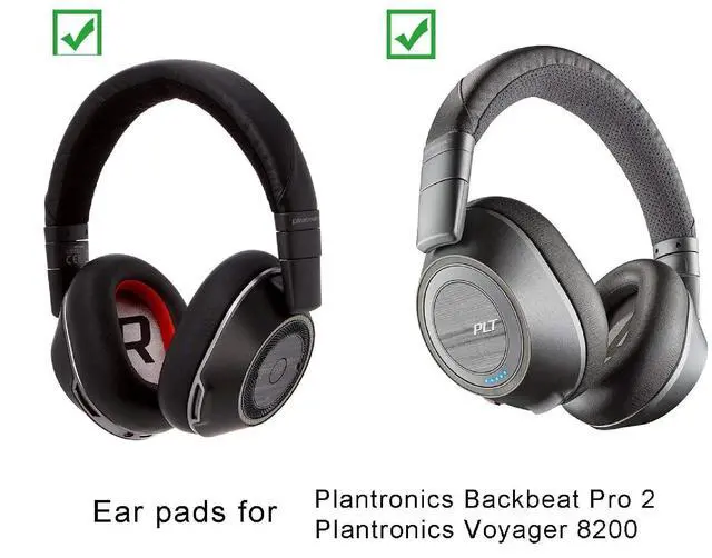 Alt view image 5 of 5 - Earpads for Plantronics BackBeat PRO2 Voyager 8200UC Headphone Ear Pads Cushion with Soft Protein Leather Noise Isolation Memory Foam