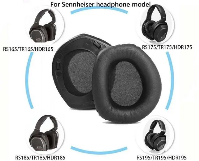 Alt view image 2 of 5 - Earpads Replacement for Sennheiser RS165 RS175 RS185 RS195 Headphone Ear Pads Cushions Protein Leather Earmuffs with Noise Isolation Foam