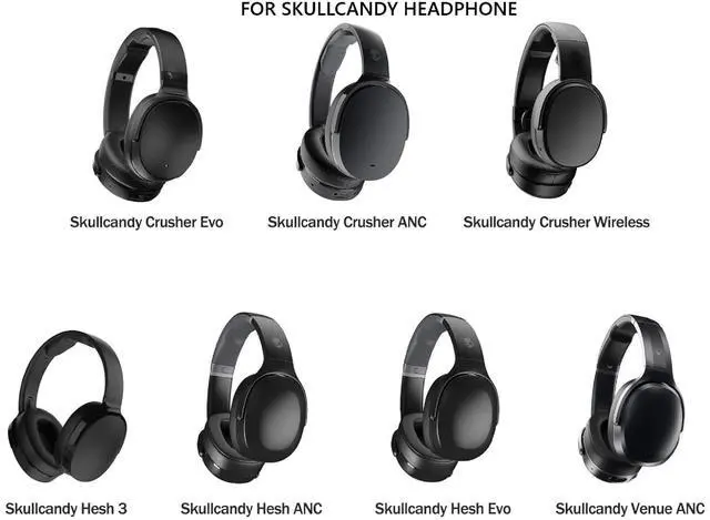 Alt view image 6 of 6 - Earpads Replacement for Skullcandy Crusher Wireless, Crusher EVO/ANC, Hesh3, Hesh EVO/ANC, Venue ANC Headphone Ear Pads Cushion Soft Protein Leather Earmuffs with with Noise Isolation Foam