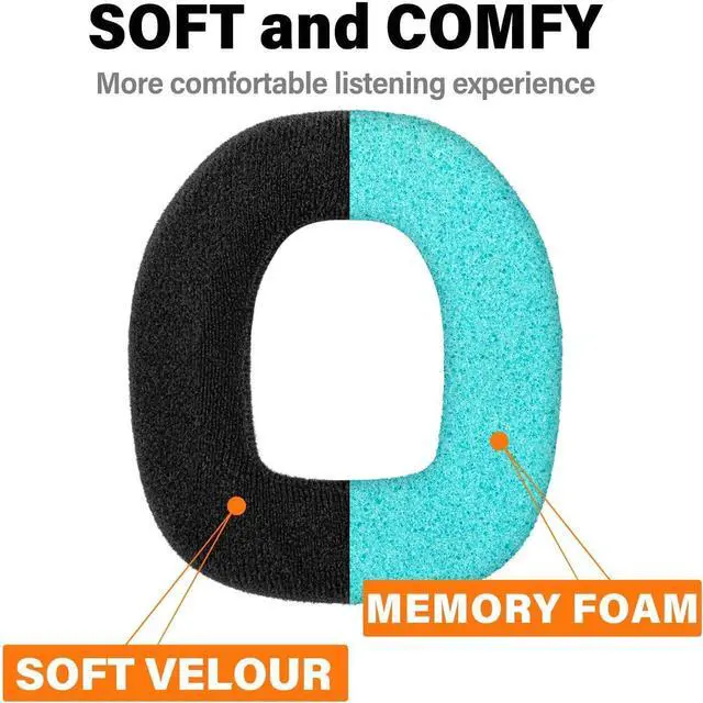Alt view image 2 of 3 - Earpad Replacement for Logitech Astro A40 A50 Headphones Ear Pads Cushions Velour Earmuffs with Noise Isolation Foam