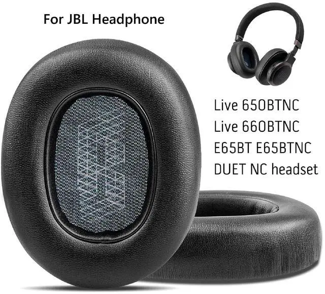 Alt view image 4 of 5 - Earpads Replacement for JBL E65(BT BTNC)/Live 650(NC BTNC)/Live 660 (NC BTNC)/Duet NC Headphones Ear Pads Cushions Soft Protein Leather Earmuffs with Noise Isolation Foam