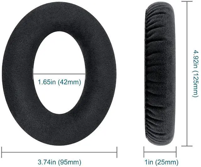 Alt view image 3 of 5 - Earpad Replacement for Sennheiser Game Zero HD380PRO PXC450 PXC350 PC350 PC360 Headphones Ear Pads Cushion Velour Earmuffs with Noise Isolation Foam (Black)