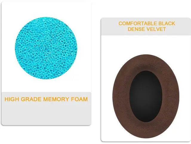 Alt view image 4 of 5 - Earpads Replacement for Sennheiser HD598 HD518 HD558 HD595 HD599 HD569 HD579 HD560s Headphone Ear Pads Cushions Velour Earmuffs with Noise Isolation Foam (Brown)