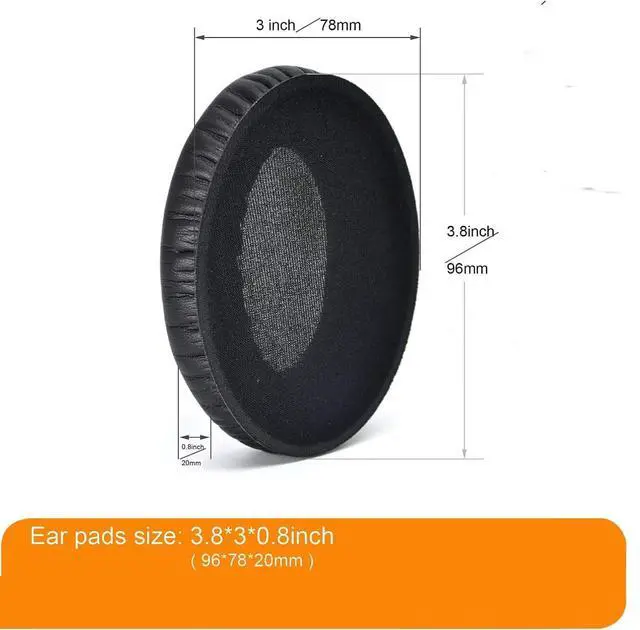 Alt view image 2 of 6 - Earpads Replacement for Sennheiser HD206 HD201 HD180 HD449 HD200 Pro HD418 Headphones Ear Pads Cushion Soft Protein Leather Earmuffs with Noise Isolation Foam