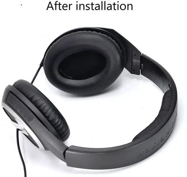 Alt view image 4 of 6 - Earpads Replacement for Sennheiser HD206 HD201 HD180 HD449 HD200 Pro HD418 Headphones Ear Pads Cushion Soft Protein Leather Earmuffs with Noise Isolation Foam