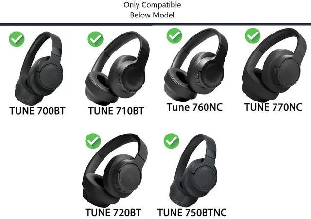 Alt view image 3 of 5 - Earpad Replacement for JBL Tune 700BT /710BT /720BT /750BTNC/760NC/770NC Headphones Ear Pads Cushion Soft Protein Leather Earmuffs with Noise Isolation Foam