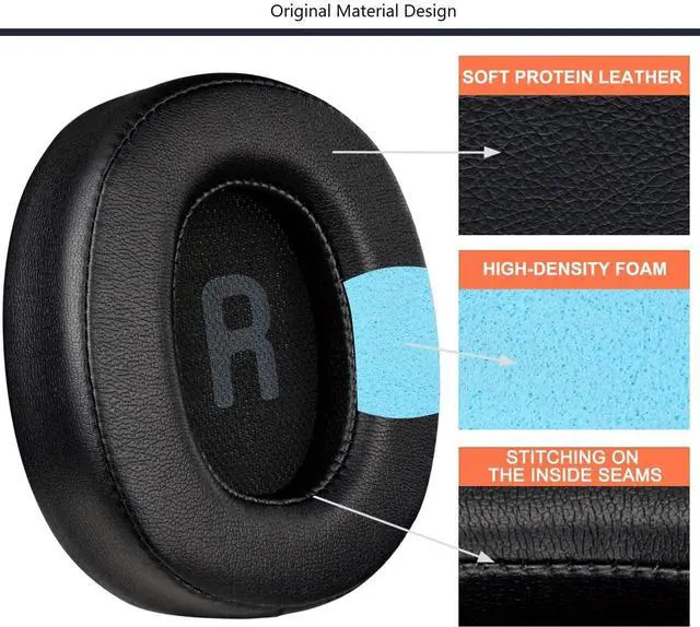 Alt view image 4 of 5 - Earpad Replacement for JBL Tune 700BT /710BT /720BT /750BTNC/760NC/770NC Headphones Ear Pads Cushion Soft Protein Leather Earmuffs with Noise Isolation Foam