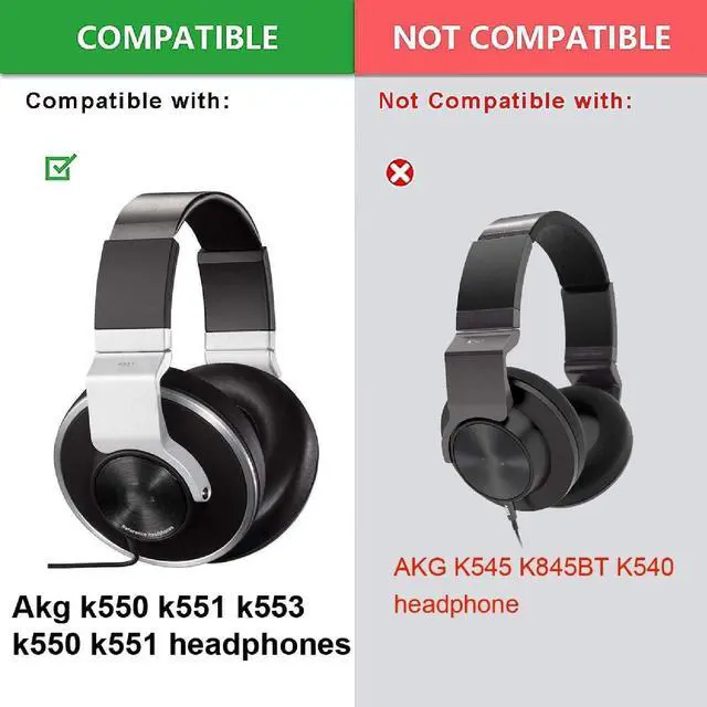 Alt view image 2 of 5 - Earpads Replacement for AKG Pro Audio K52 K72 K92 M220 K240 K241 K242 K271 K272 K340 K550 K551 K553 S MKII MK2 Headphone Ear Pads Cushions Soft Protein Leather Earmuffs with Noise Isolation Foam