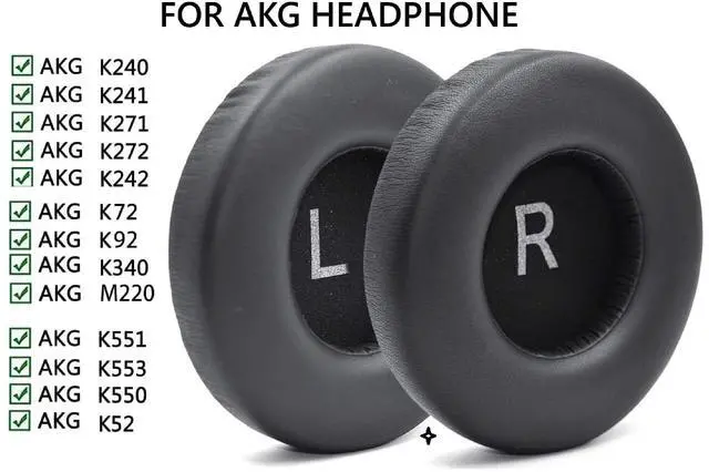 Alt view image 5 of 5 - Earpads Replacement for AKG Pro Audio K52 K72 K92 M220 K240 K241 K242 K271 K272 K340 K550 K551 K553 S MKII MK2 Headphone Ear Pads Cushions Soft Protein Leather Earmuffs with Noise Isolation Foam