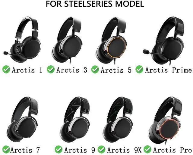 Alt view image 2 of 6 - Earpads Replacement for SteelSeries Arctis 1 3 5 7 7+ 7P 7X 9 X Pro Prime 7/7+/7P/7P+/7X/7X+/9/9X/Pro/Prime Headphones Ear Pads Cushions Cool Gel Earmuffs with Noise Isolation Foam