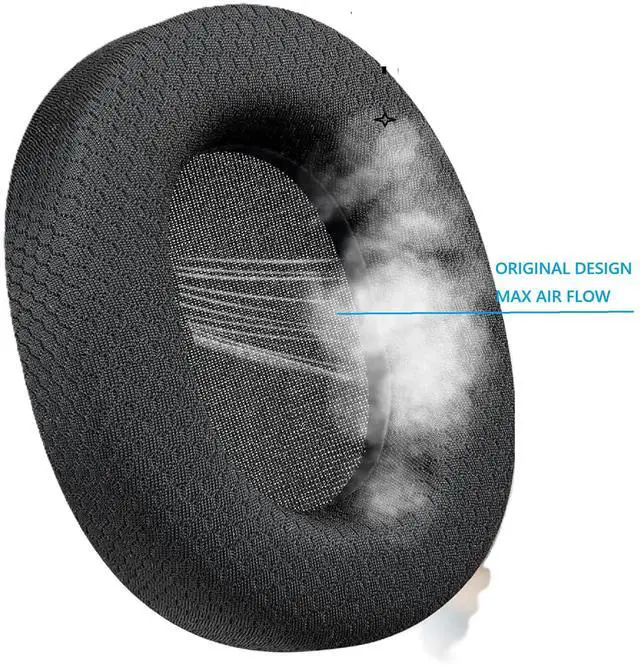 Alt view image 4 of 6 - Earpads Replacement for SteelSeries Arctis 3 / Arctis 5 / Arctis 7 Arctis 9 / Arctis 1 / Arctis pro Wire Wireless Headphones Ear Pads Cushions mesh Fabric Earmuffs with with Noise Isolation Foam