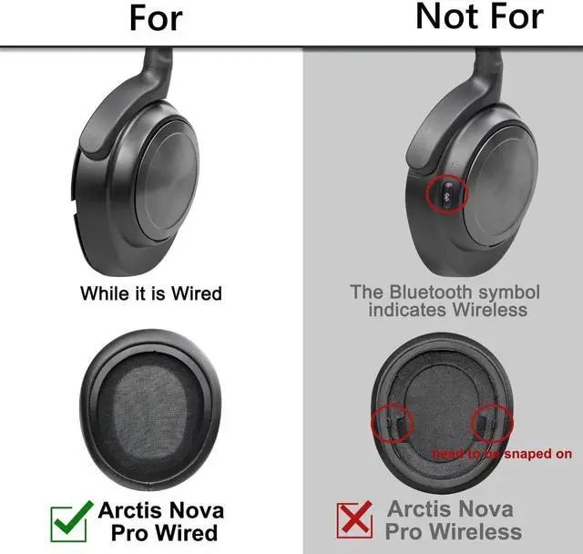Alt view image 6 of 6 - Earpads for Steelseries Arctis Nova Pro Wired, Nova 1/1X/1P/3/4/4P/4X/5/5P/5X/7/7X/7P Headphone Ear Pads Cushion Mesh Fabric Earmuffs with Noise Isolation Foam