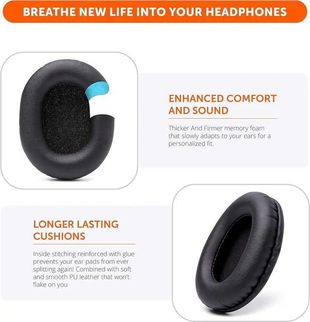 Alt view image 3 of 4 - Earpad Replacement for Razer Kraken V4/V4X/V4Pro/Kitty V2 Pro, Barracuda/Barracuda X Headphone Ear Pads Cushion Protein Leather Earmuffs with Noise Isolation Foam