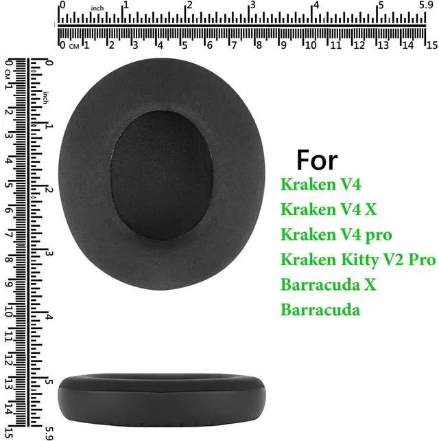 Alt view image 3 of 5 - Earpad Replacement for Razer Kraken V4/V4X/V4Pro/Kitty V2 Pro, Barracuda/Barracuda X Headphone Ear Pads Cushion Silk Cool Gel Earmuffs with Noise Isolation Foam
