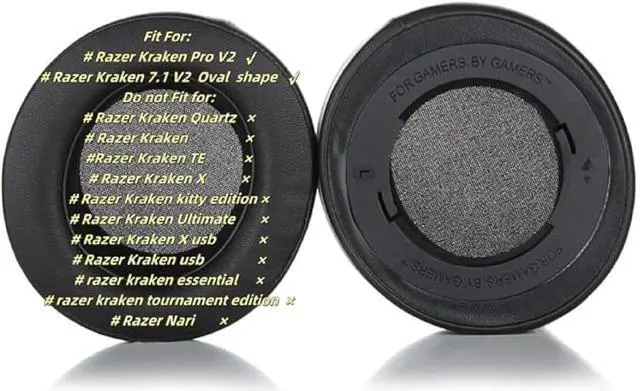 Alt view image 2 of 5 - Earpads Replacement for Razer Kraken Pro V2, Kraken 7.1 V2, Kraken Stormtrooper Headsphone Ear pad Cushion Soft Protein Leather with Noise Isolation Memory Foam