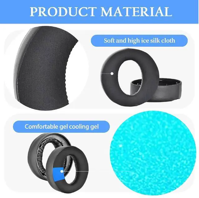 Alt view image 3 of 5 - aibileec Earpads Replacement for Sony PlayStation 5 Pulse PS5 3D Wireless Headphone Ear Pads Cushions Cool Gel Earmuffs with Noise Isolation Foam