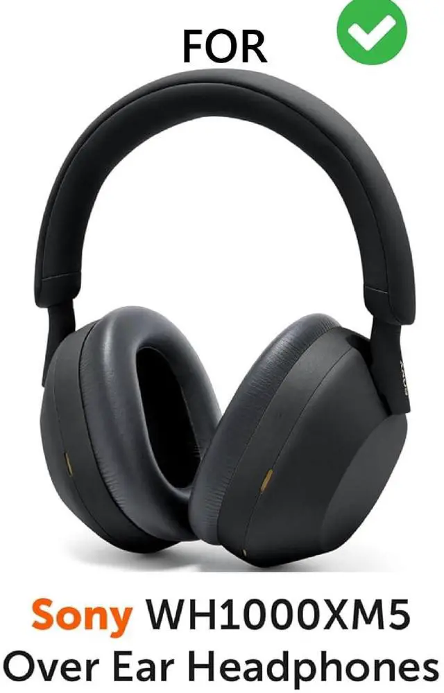 Alt view image 3 of 5 - Earpads Replacement for Sony WH-1000XM5 Over-Ear Headphones Ear Pads Cushion with Soft Protein Leather Noise Isolation Memory Foam
