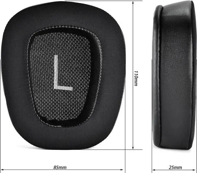 Alt view image 4 of 4 - Earpads Replacement for Logitech G35 G930 G933 G935 G633 G635 G533 G430 G431 G432 G433 G332 G230 G231 G233 Gaming Headphone Ear Pads Cushion Cool Gel Silk Earmuffs with Noise Isolation Foam