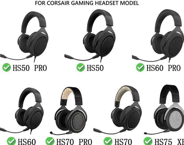 Alt view image 3 of 6 - aibileec Earpads Replacement for Corsair HS75 XB HS70 HS60 HS50 Pro Gaming Headphone Ear Pads Cushions Soft Protein Leather Earmuffs with Noise Isolation