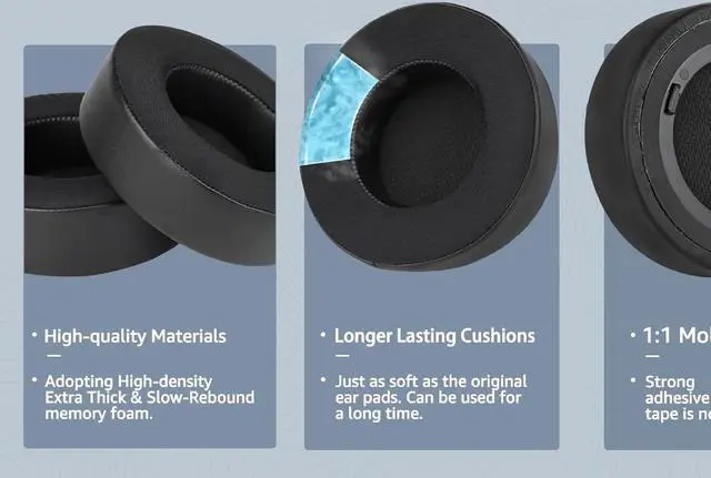 Alt view image 6 of 7 - aibileec Earpads Replacement for Corsair Virtuoso RGB Wireless XT SE Gaming Headphone Ear Pads Cushions Cool Gel Earmuffs with Noise Isolation Foam