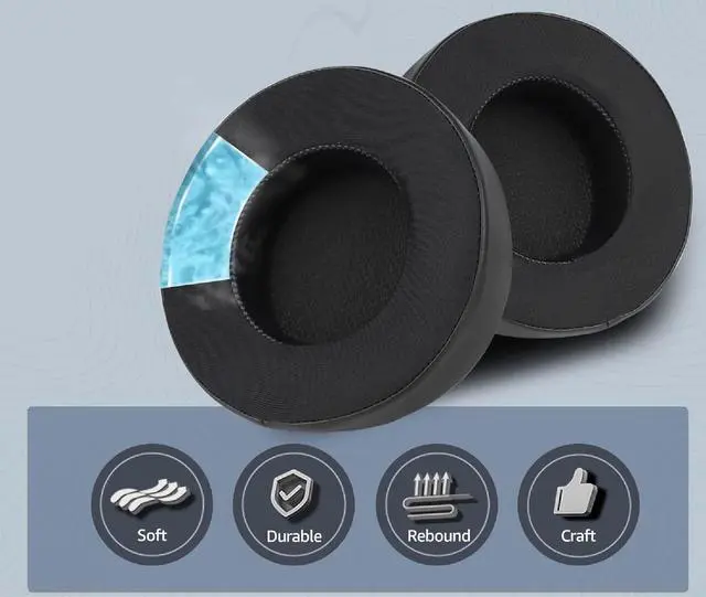 Alt view image 4 of 5 - Earpads Replacement for Corsair Virtuoso RGB Wireless XT SE Gaming Headphone Ear Pads Cushions Cool Gel Earmuffs with Noise Isolation Foam