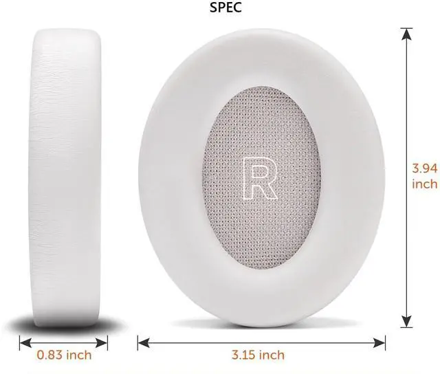 Alt view image 2 of 4 - Earpads Replacement for Bose QuietComfort(QC) Ultra Wireless Headphones Earmuffs Cushions Ear Pads Soft Protein Leather with Noise Isolation Foam (White)