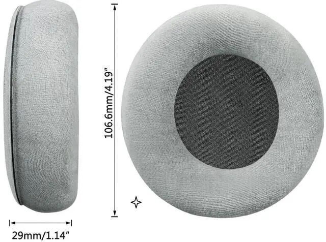 Alt view image 5 of 5 - Earpads Replacement for AKG K701, K702, Q701, Q702, K601, K612, K712 HeadphoneEar Pads Cushions Velour Earmuffs with Noise Isolation Foam (Grey)
