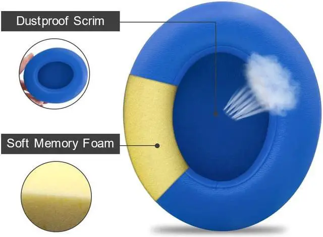 Alt view image 5 of 6 - Beats Studio Replacement Ear Pads Replacement Ear Cushions Kit Memory Foam Earpads Cushion Cover for Beats Studio 2.0 Wired/Wireless B0500 / B0501 & Beats Studio 3.0, 2 Pieces