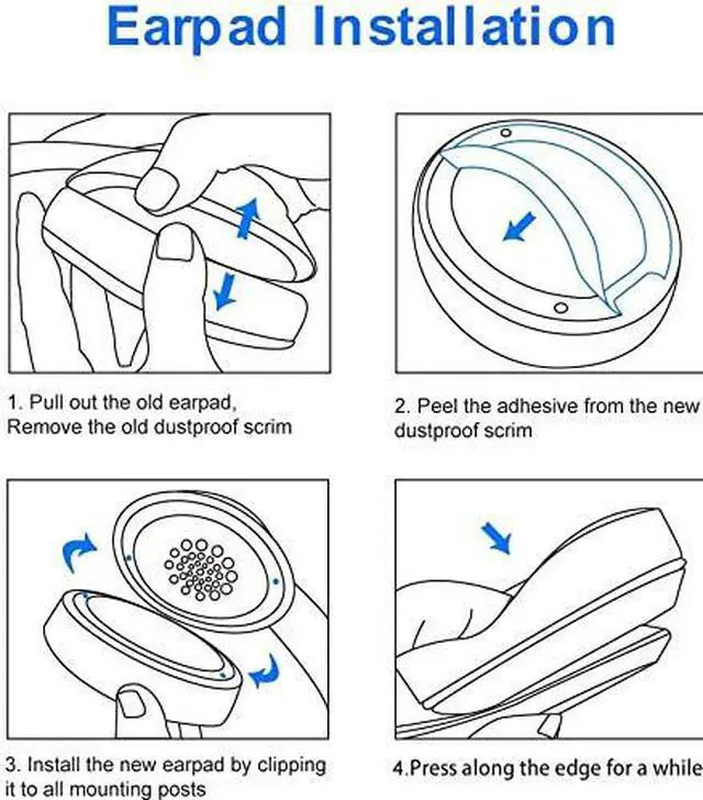 Alt view image 4 of 4 - Beats Studio Replacement Ear Pads Replacement Ear Cushions Kit Memory Foam Earpads Cushion Cover for Beats Studio 2.0 Wired/Wireless B0500 / B0501 & Beats Studio 3.0, 2 Pieces